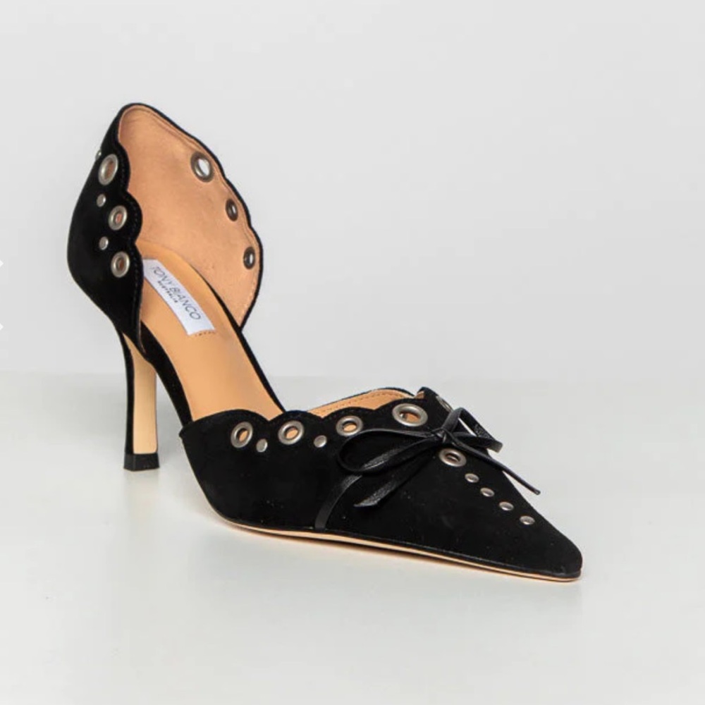 Tony Bianco Safari Heel in Black Suede, Size: 7